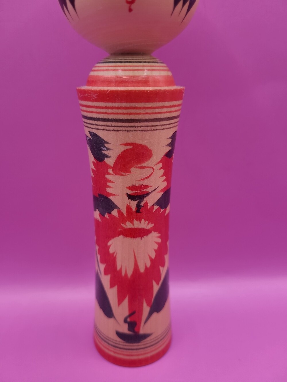 VTG Japanese Kokeshi Doll Wood Traditional Craft Figure SIGNED 7" - Picture 2 of 8